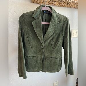 Genuine Leather Olive Green Blazer by Relativity. Size MP